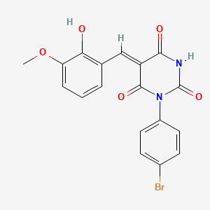 1-(4-bromophenyl)-5-(2-hydroxy-3-methoxybenzylidene)-2,4,6(1H,3H,5H)-pyrimidinetrione