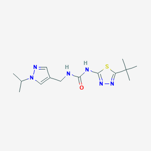 molecular formula C14H22N6OS B3905214 N-(5-tert-butyl-1,3,4-thiadiazol-2-yl)-N'-[(1-isopropyl-1H-pyrazol-4-yl)methyl]urea 