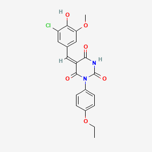 5-(3-chloro-4-hydroxy-5-methoxybenzylidene)-1-(4-ethoxyphenyl)-2,4,6(1H,3H,5H)-pyrimidinetrione