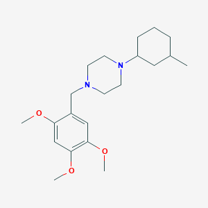 molecular formula C21H34N2O3 B3905237 1-(3-methylcyclohexyl)-4-(2,4,5-trimethoxybenzyl)piperazine 