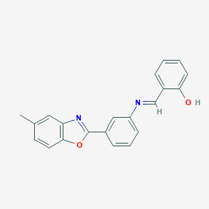 molecular formula C21H16N2O2 B390524 2-({[3-(5-Methyl-1,3-benzoxazol-2-yl)phenyl]imino}methyl)phenol 