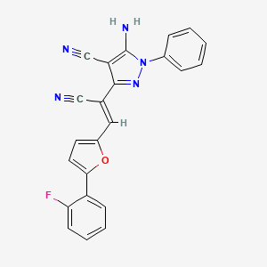 5-amino-3-{1-cyano-2-[5-(2-fluorophenyl)-2-furyl]vinyl}-1-phenyl-1H-pyrazole-4-carbonitrile