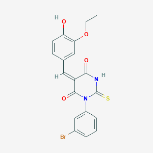1-(3-bromophenyl)-5-(3-ethoxy-4-hydroxybenzylidene)-2-thioxodihydro-4,6(1H,5H)-pyrimidinedione