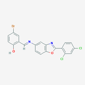 4-Bromo-2-({[2-(2,4-dichlorophenyl)-1,3-benzoxazol-5-yl]imino}methyl)phenol