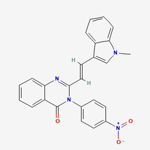 molecular formula C25H18N4O3 B3905282 2-[2-(1-methyl-1H-indol-3-yl)vinyl]-3-(4-nitrophenyl)-4(3H)-quinazolinone 