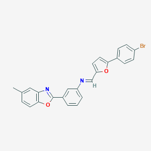 molecular formula C25H17BrN2O2 B390529 N-{(E)-[5-(4-bromophenyl)furan-2-yl]methylidene}-3-(5-methyl-1,3-benzoxazol-2-yl)aniline 
