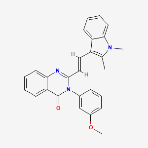 molecular formula C27H23N3O2 B3905291 2-[2-(1,2-dimethyl-1H-indol-3-yl)vinyl]-3-(3-methoxyphenyl)-4(3H)-quinazolinone 