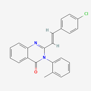 molecular formula C23H17ClN2O B3905310 2-[2-(4-chlorophenyl)vinyl]-3-(2-methylphenyl)-4(3H)-quinazolinone 