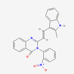 molecular formula C25H18N4O3 B3905315 2-[2-(2-methyl-1H-indol-3-yl)vinyl]-3-(2-nitrophenyl)-4(3H)-quinazolinone 