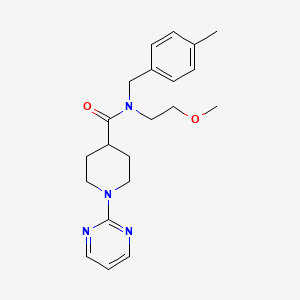 molecular formula C21H28N4O2 B3905330 N-(2-methoxyethyl)-N-(4-methylbenzyl)-1-pyrimidin-2-ylpiperidine-4-carboxamide 