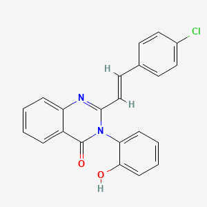 molecular formula C22H15ClN2O2 B3905334 2-[2-(4-chlorophenyl)vinyl]-3-(2-hydroxyphenyl)-4(3H)-quinazolinone 