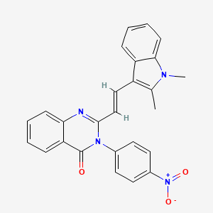 molecular formula C26H20N4O3 B3905349 2-[2-(1,2-dimethyl-1H-indol-3-yl)vinyl]-3-(4-nitrophenyl)-4(3H)-quinazolinone 