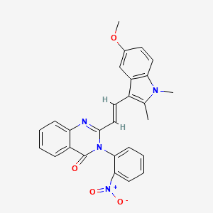 2-[2-(5-methoxy-1,2-dimethyl-1H-indol-3-yl)vinyl]-3-(2-nitrophenyl)-4(3H)-quinazolinone