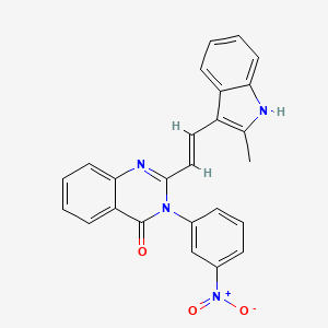molecular formula C25H18N4O3 B3905357 2-[2-(2-methyl-1H-indol-3-yl)vinyl]-3-(3-nitrophenyl)-4(3H)-quinazolinone 