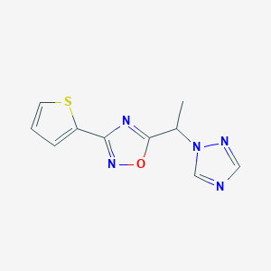 molecular formula C10H9N5OS B3905373 3-(2-thienyl)-5-[1-(1H-1,2,4-triazol-1-yl)ethyl]-1,2,4-oxadiazole 