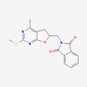 molecular formula C17H15N3O3S B3905395 2-{[4-methyl-2-(methylthio)-5,6-dihydrofuro[2,3-d]pyrimidin-6-yl]methyl}-1H-isoindole-1,3(2H)-dione 