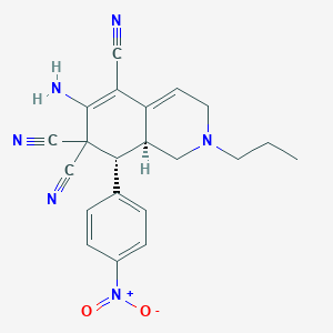 molecular formula C21H20N6O2 B390540 6-amino-8-{4-nitrophenyl}-2-propyl-2,3,8,8a-tetrahydro-5,7,7(1H)-isoquinolinetricarbonitrile 