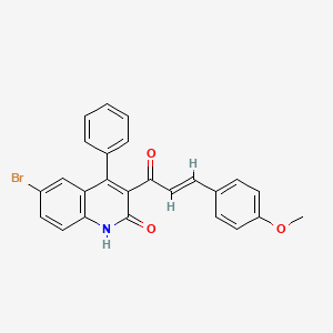 molecular formula C25H18BrNO3 B3905403 6-bromo-3-[3-(4-methoxyphenyl)acryloyl]-4-phenyl-2(1H)-quinolinone 