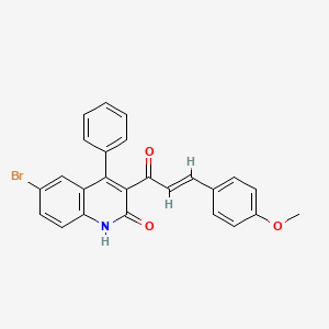 6-bromo-3-[3-(4-methoxyphenyl)acryloyl]-4-phenyl-2(1H)-quinolinone