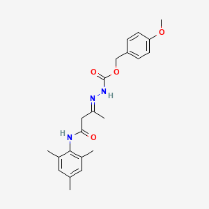 molecular formula C22H27N3O4 B3905419 4-methoxybenzyl 2-[3-(mesitylamino)-1-methyl-3-oxopropylidene]hydrazinecarboxylate 