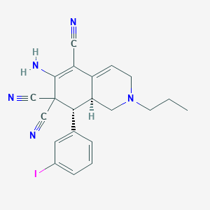 6-amino-8-(3-iodophenyl)-2-propyl-2,3,8,8a-tetrahydro-5,7,7(1H)-isoquinolinetricarbonitrile