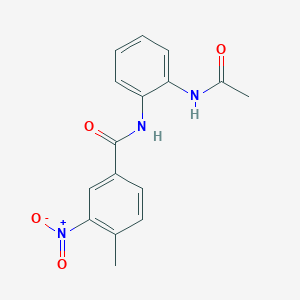 molecular formula C16H15N3O4 B3905428 N-[2-(acetylamino)phenyl]-4-methyl-3-nitrobenzamide 