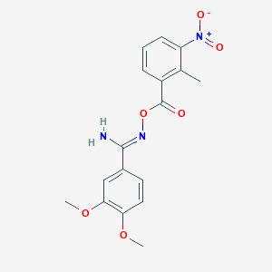 molecular formula C17H17N3O6 B3905469 3,4-dimethoxy-N'-[(2-methyl-3-nitrobenzoyl)oxy]benzenecarboximidamide 
