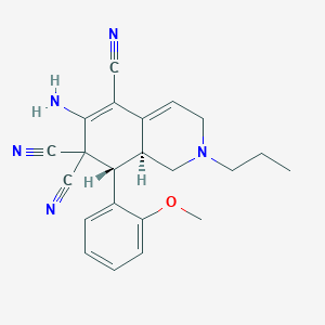 6-amino-8-(2-methoxyphenyl)-2-propyl-2,3,8,8a-tetrahydro-5,7,7(1H)-isoquinolinetricarbonitrile