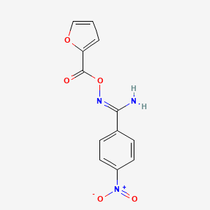 molecular formula C12H9N3O5 B3905486 N'-(2-furoyloxy)-4-nitrobenzenecarboximidamide 