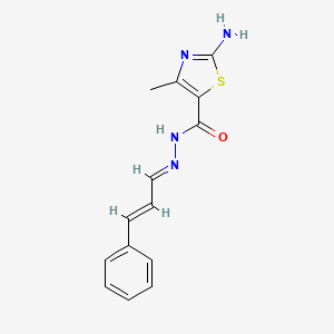 molecular formula C14H14N4OS B3905500 2-amino-4-methyl-N'-(3-phenyl-2-propen-1-ylidene)-1,3-thiazole-5-carbohydrazide 