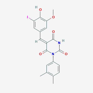 1-(3,4-dimethylphenyl)-5-(4-hydroxy-3-iodo-5-methoxybenzylidene)-2,4,6(1H,3H,5H)-pyrimidinetrione