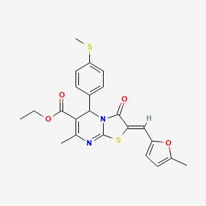 ethyl 7-methyl-2-[(5-methyl-2-furyl)methylene]-5-[4-(methylthio)phenyl]-3-oxo-2,3-dihydro-5H-[1,3]thiazolo[3,2-a]pyrimidine-6-carboxylate