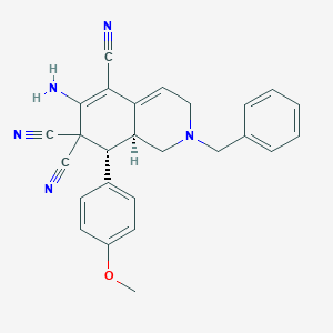 6-amino-2-benzyl-8-(4-methoxyphenyl)-2,3,8,8a-tetrahydro-5,7,7(1H)-isoquinolinetricarbonitrile
