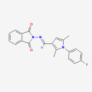 molecular formula C21H16FN3O2 B3905512 2-({[1-(4-fluorophenyl)-2,5-dimethyl-1H-pyrrol-3-yl]methylene}amino)-1H-isoindole-1,3(2H)-dione 