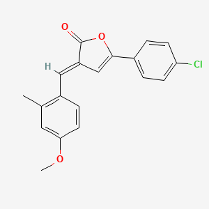 molecular formula C19H15ClO3 B3905513 5-(4-chlorophenyl)-3-(4-methoxy-2-methylbenzylidene)-2(3H)-furanone 