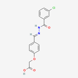 {4-[2-(3-chlorobenzoyl)carbonohydrazonoyl]phenoxy}acetic acid