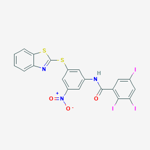 N-{3-(1,3-benzothiazol-2-ylsulfanyl)-5-nitrophenyl}-2,3,5-triiodobenzamide