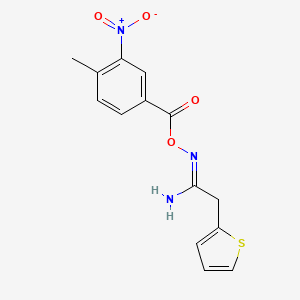 molecular formula C14H13N3O4S B3905552 N'-[(4-methyl-3-nitrobenzoyl)oxy]-2-(2-thienyl)ethanimidamide 