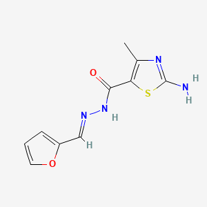 molecular formula C10H10N4O2S B3905559 2-amino-N'-(2-furylmethylene)-4-methyl-1,3-thiazole-5-carbohydrazide 