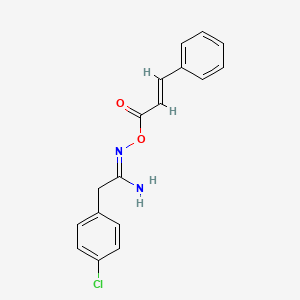 molecular formula C17H15ClN2O2 B3905562 2-(4-chlorophenyl)-N'-(cinnamoyloxy)ethanimidamide 