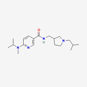 molecular formula C19H32N4O B3905571 N-[(1-isobutyl-3-pyrrolidinyl)methyl]-6-[isopropyl(methyl)amino]nicotinamide 