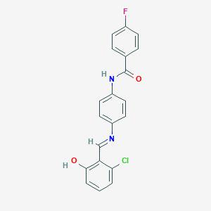 N-{4-[(2-chloro-6-hydroxybenzylidene)amino]phenyl}-4-fluorobenzamide