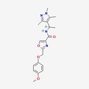 2-[(4-methoxyphenoxy)methyl]-N-[1-(1,3,5-trimethyl-1H-pyrazol-4-yl)ethyl]-1,3-oxazole-4-carboxamide