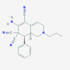 6-amino-8-phenyl-2-propyl-2,3,8,8a-tetrahydro-5,7,7(1H)-isoquinolinetricarbonitrile