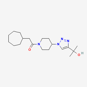 2-{1-[1-(cycloheptylacetyl)piperidin-4-yl]-1H-1,2,3-triazol-4-yl}propan-2-ol
