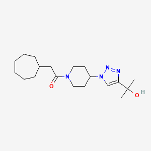 molecular formula C19H32N4O2 B3905624 2-{1-[1-(cycloheptylacetyl)piperidin-4-yl]-1H-1,2,3-triazol-4-yl}propan-2-ol 