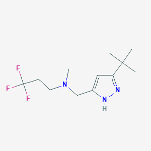 molecular formula C12H20F3N3 B3905632 N-[(3-tert-butyl-1H-pyrazol-5-yl)methyl]-3,3,3-trifluoro-N-methylpropan-1-amine 