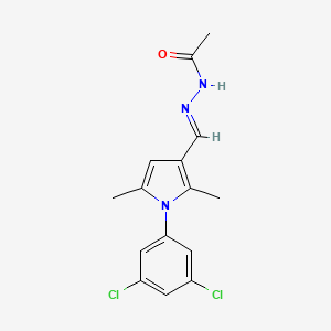 molecular formula C15H15Cl2N3O B3905653 N'-{[1-(3,5-dichlorophenyl)-2,5-dimethyl-1H-pyrrol-3-yl]methylene}acetohydrazide 