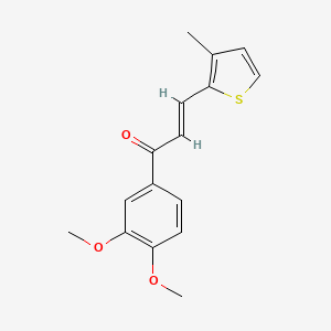 molecular formula C16H16O3S B3905661 1-(3,4-dimethoxyphenyl)-3-(3-methyl-2-thienyl)-2-propen-1-one 