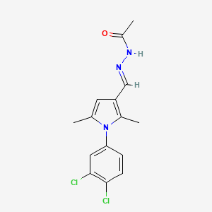 molecular formula C15H15Cl2N3O B3905673 N'-{[1-(3,4-dichlorophenyl)-2,5-dimethyl-1H-pyrrol-3-yl]methylene}acetohydrazide 